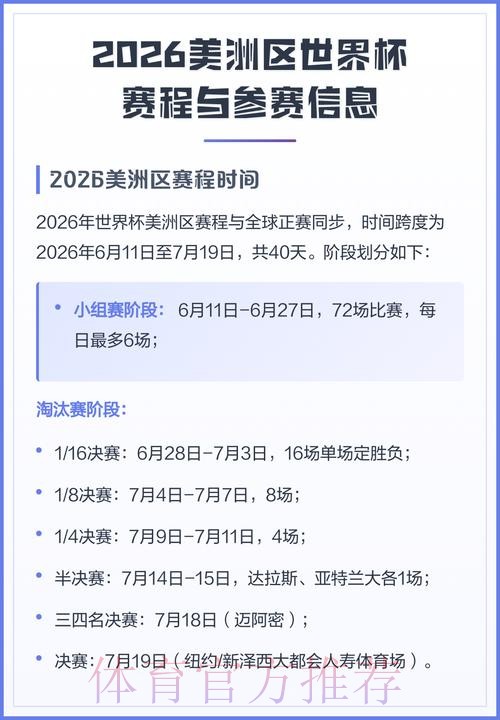 2026世界杯北美完整赛程 2026世界杯北美完整赛程
